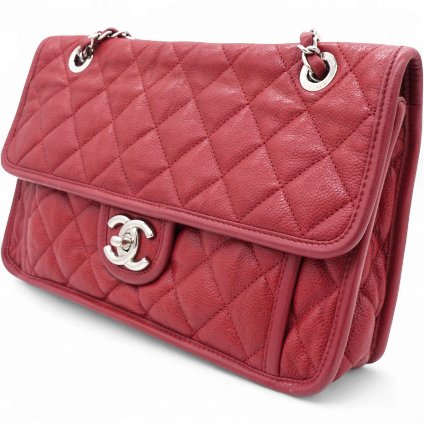 Caviar Quilted French Riviera Flap Red