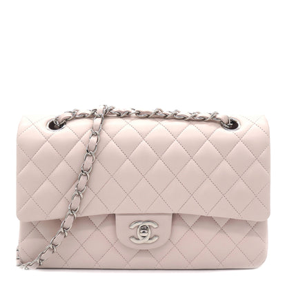 Light Pink Quilted Lambskin Leather Classic Double Flap Bag