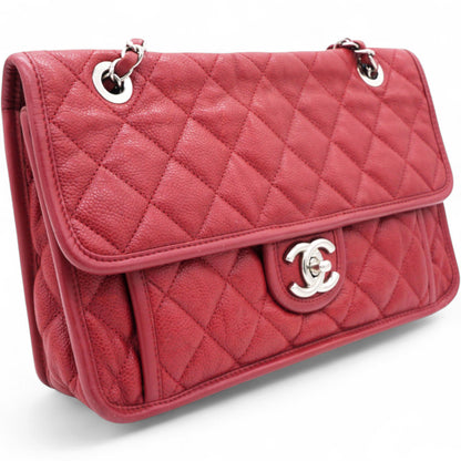 Caviar Quilted French Riviera Flap Red