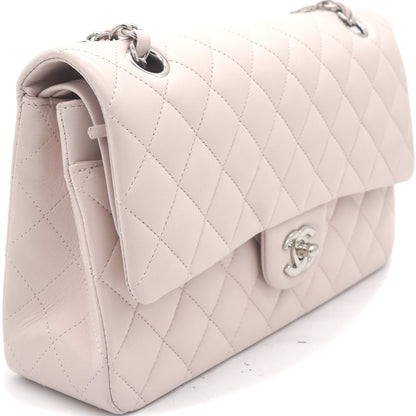 Light Pink Quilted Lambskin Leather Classic Double Flap Bag