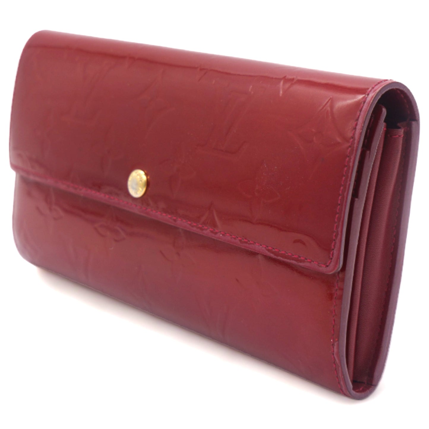 Louis-vuitton Monogram Vernis Sarah Wallet Pomme D’Amour
