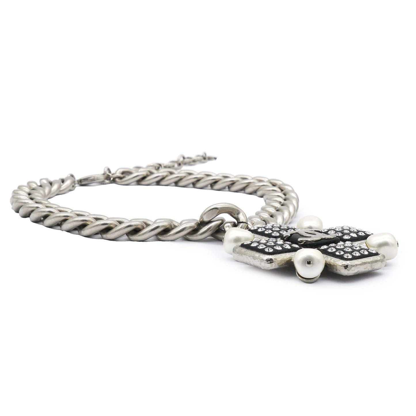 2022 Cc Pendant Chocker With Pearl And Crystal Silver Tone