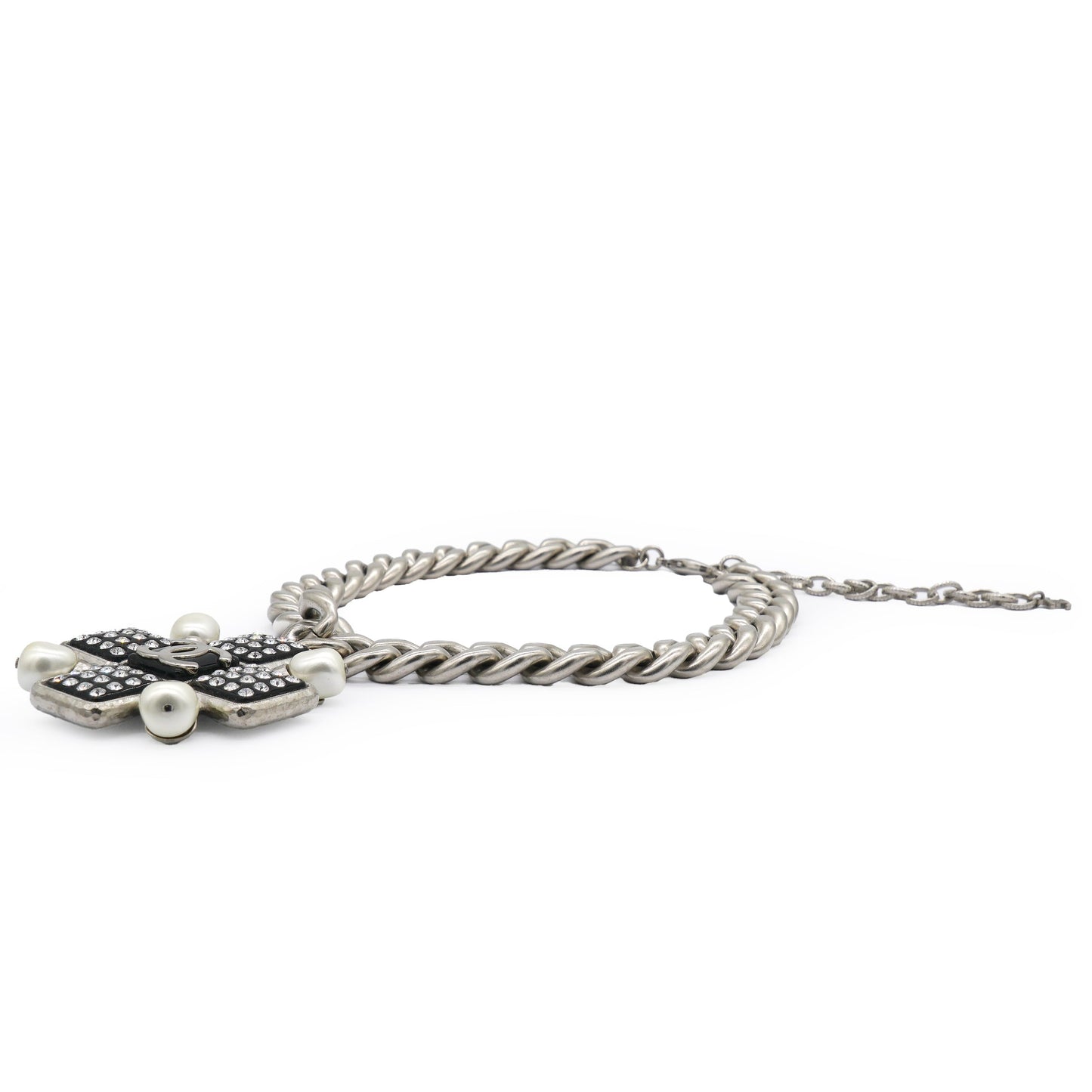2022 Cc Pendant Chocker With Pearl And Crystal Silver Tone