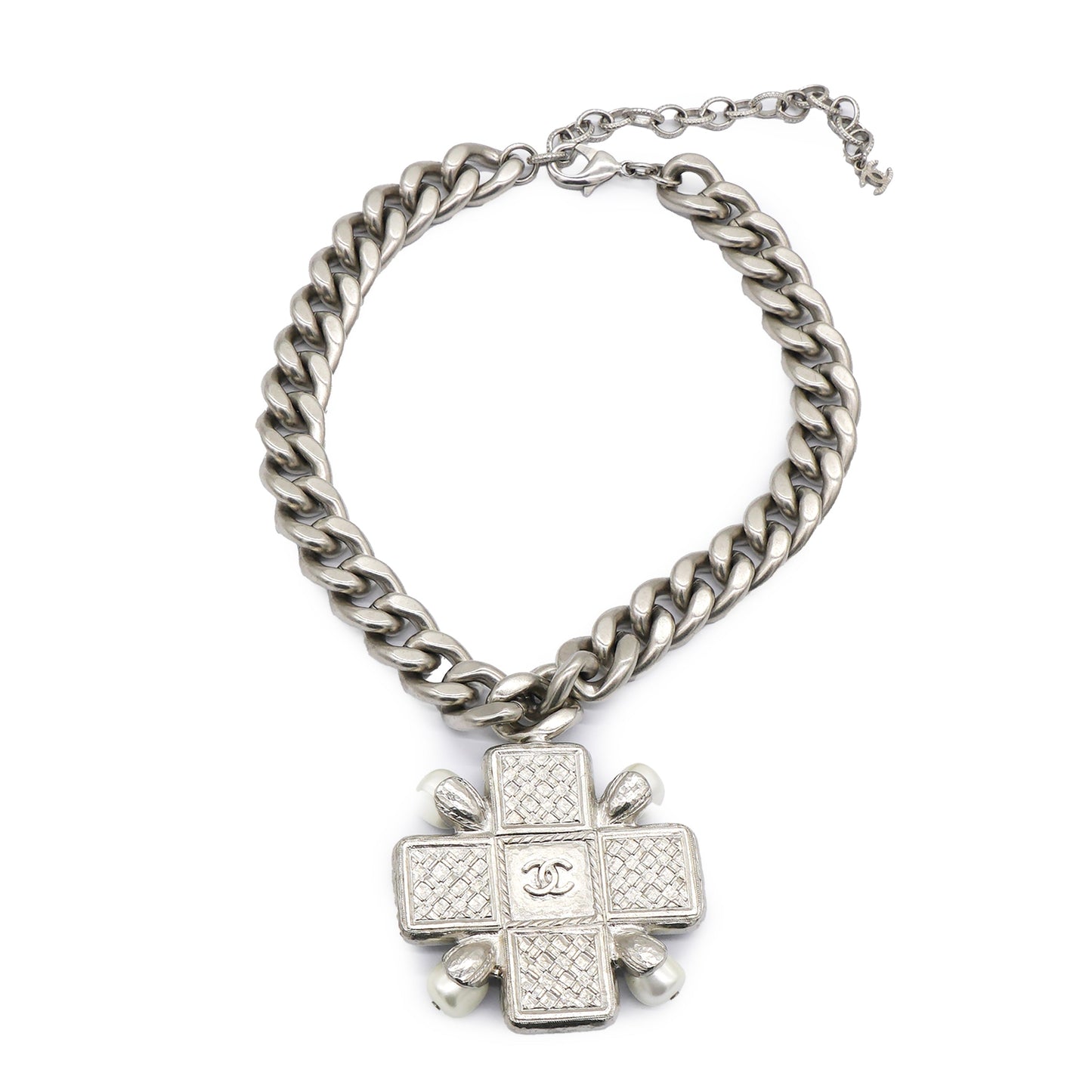 2022 Cc Pendant Chocker With Pearl And Crystal Silver Tone