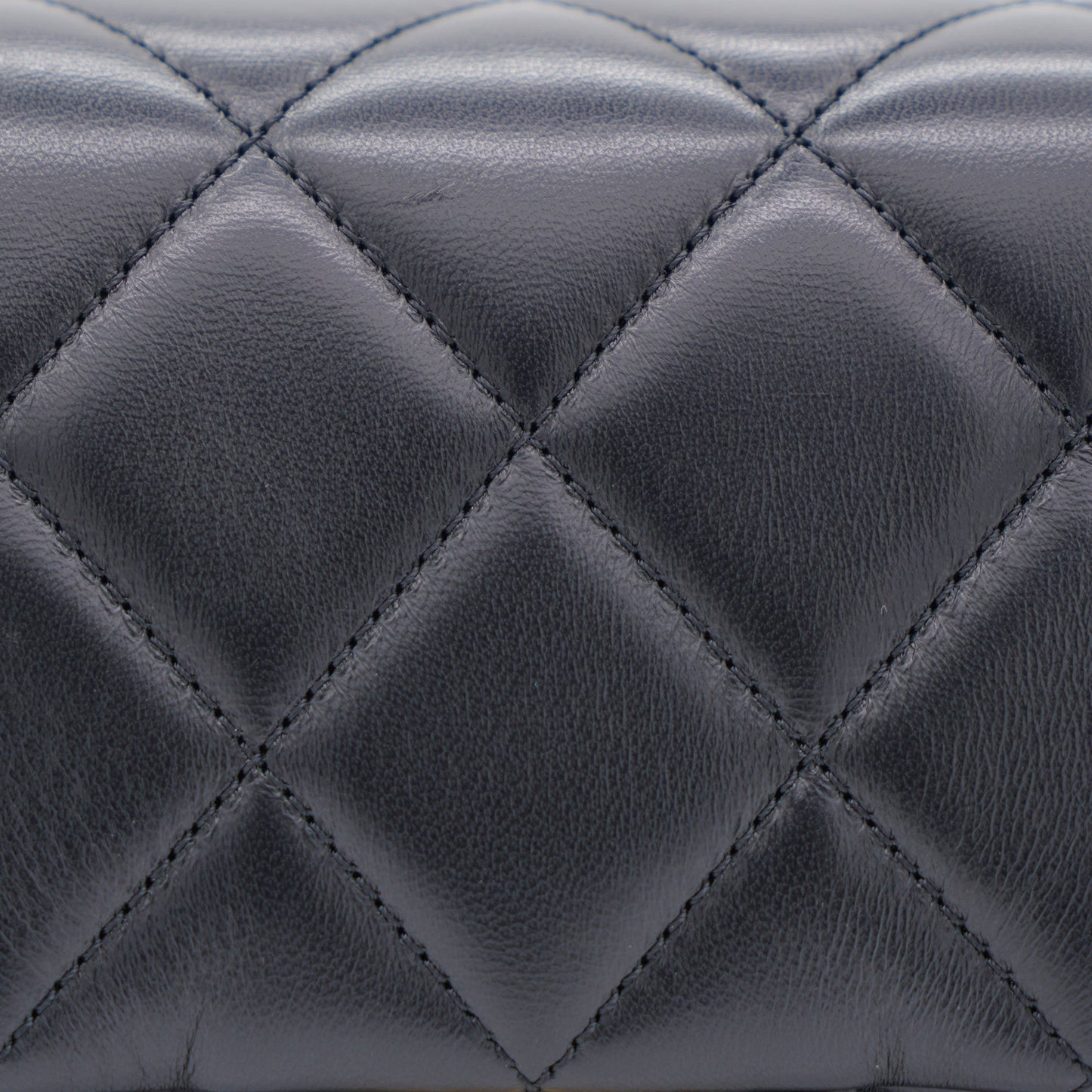 Lambskin Enamel Quilted Pending CC Mini Square Flap Black