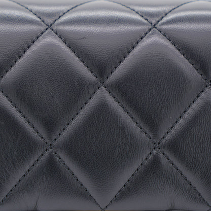 Lambskin Enamel Quilted Pending CC Mini Square Flap Black