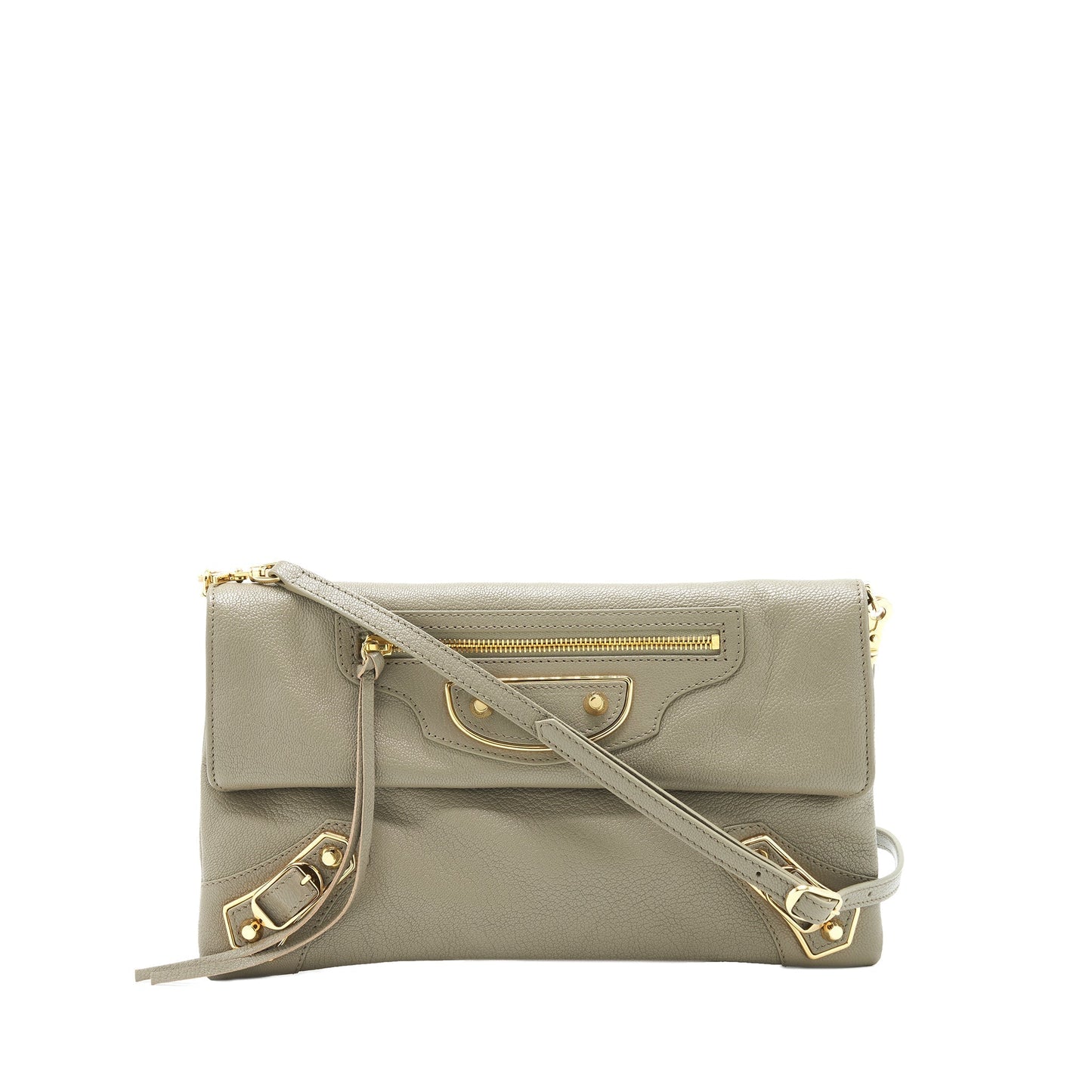 Balenciaga city Fold Clutch/ Shoulder Bag grey GHW