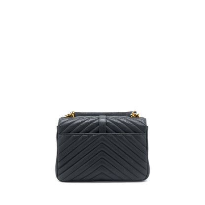 Saint Laurent Quilted Medium College Bag Lambskin Black Brushed GHW