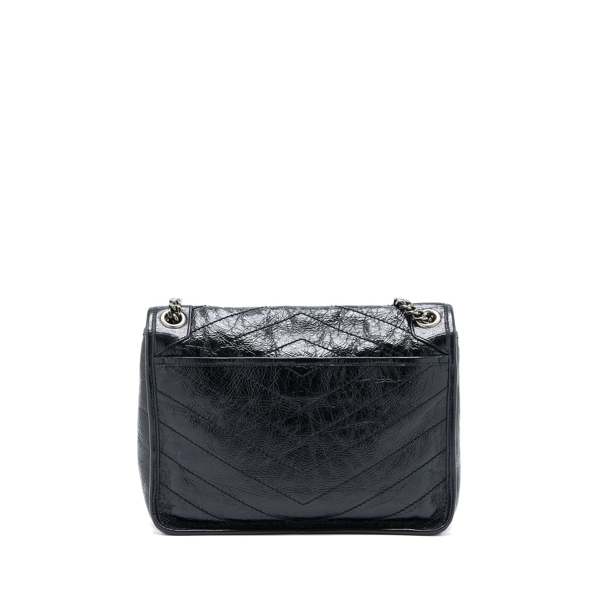Saint Laurent Niki Aged Calfskin Black With Black And Ruthenium Hardware