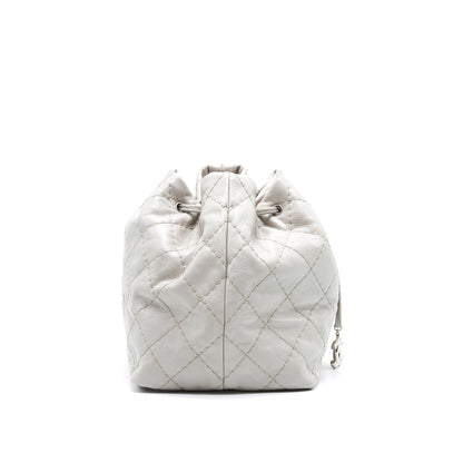 Chanel Caviar Bucket Tote Bag Grey SHW Serial15