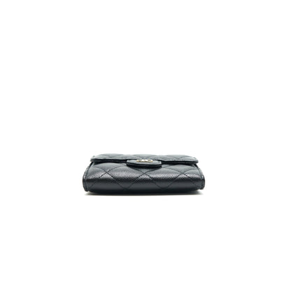 Chanel Classic Card Holder with Chain black LGHW Serial 30