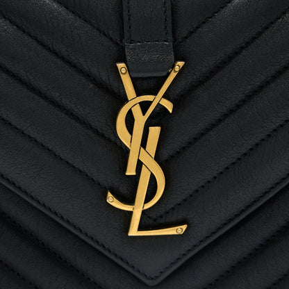 Saint Laurent Quilted Medium College Bag Lambskin Black Brushed GHW