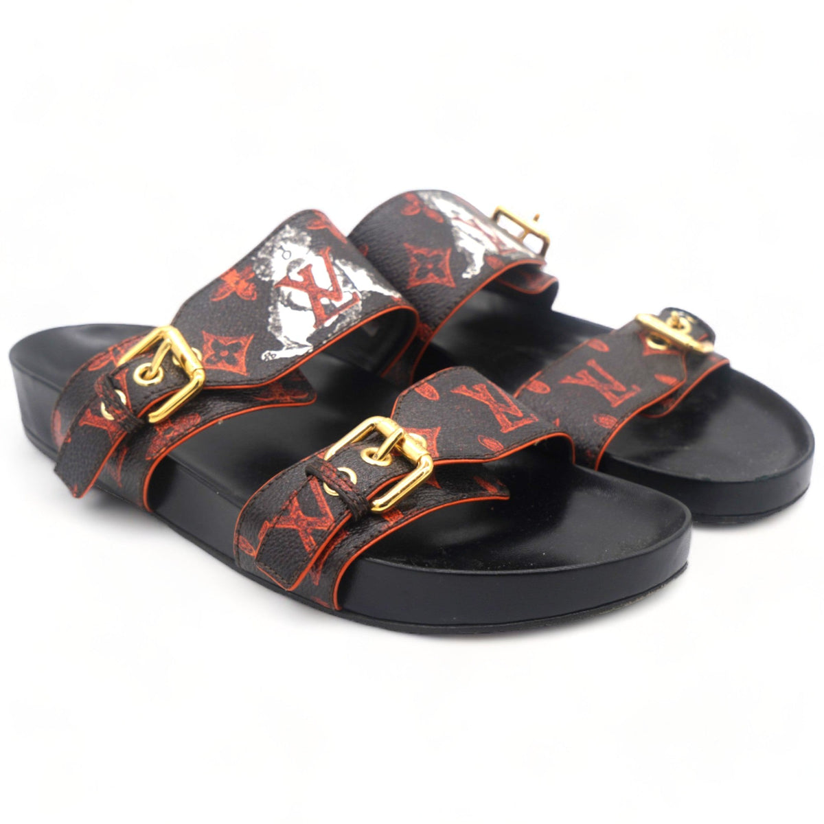 Louis-vuitton Catogram Bom Dia Mule 39 Black Marron
