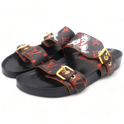 Louis-vuitton Catogram Bom Dia Mule 39 Black Marron