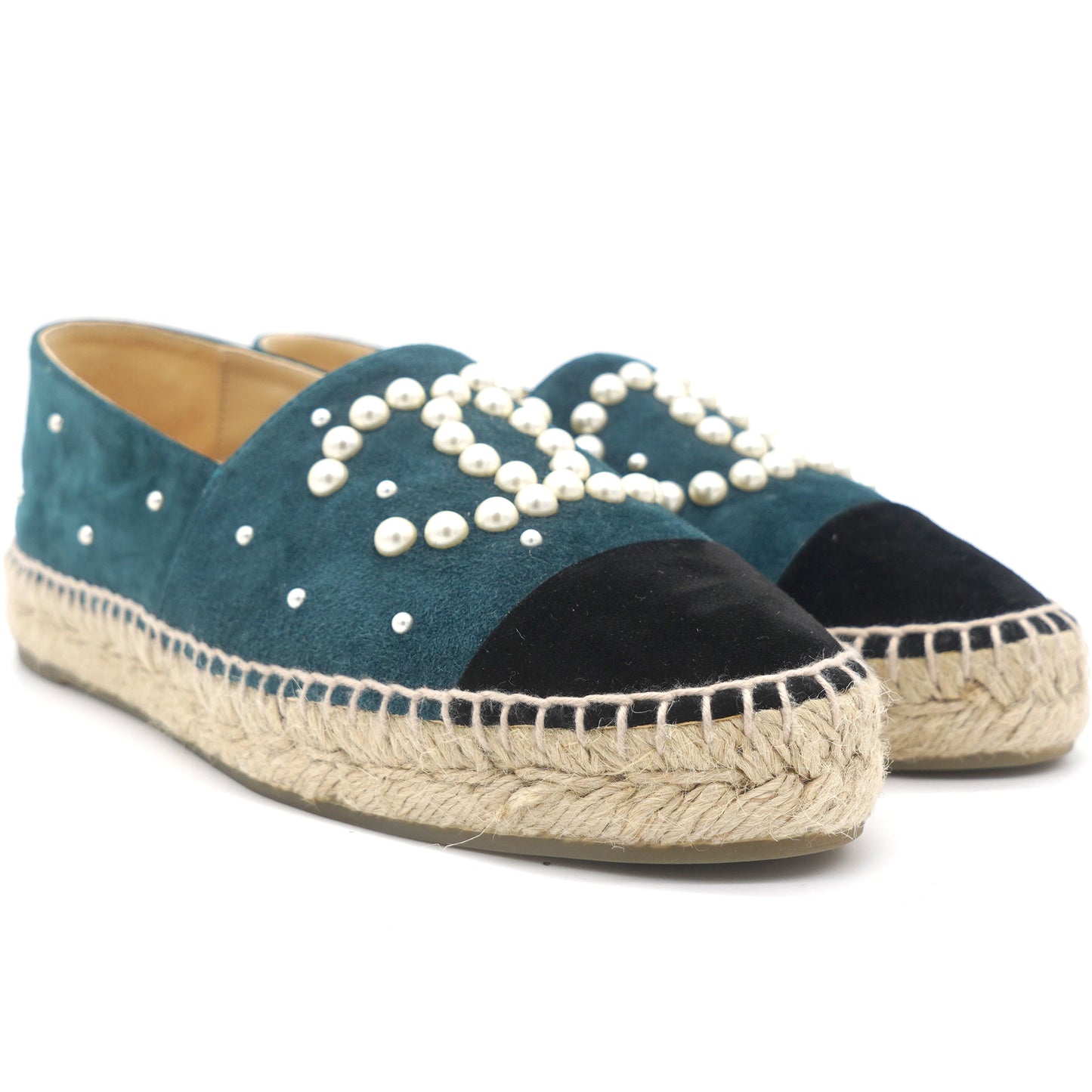Suede Pearl CC Espadrilles 37 Teal
