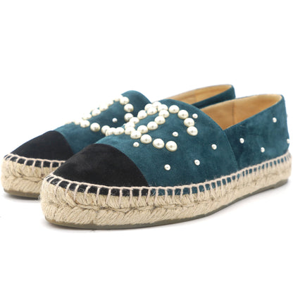Suede Pearl CC Espadrilles 37 Teal