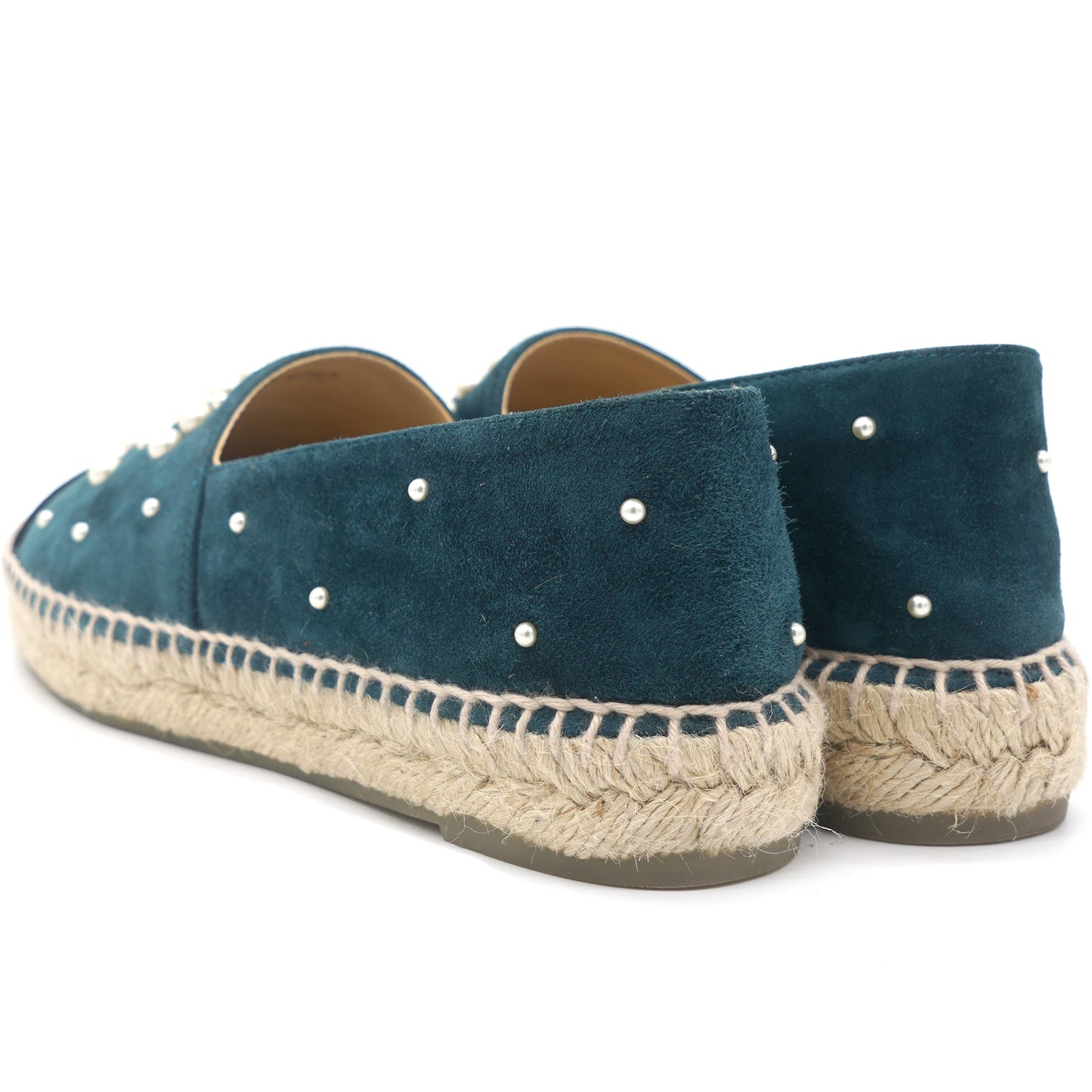 Suede Pearl CC Espadrilles 37 Teal