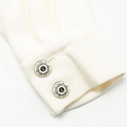 CHANEL Size 34 22C Runway Silk Crepe Blouse White