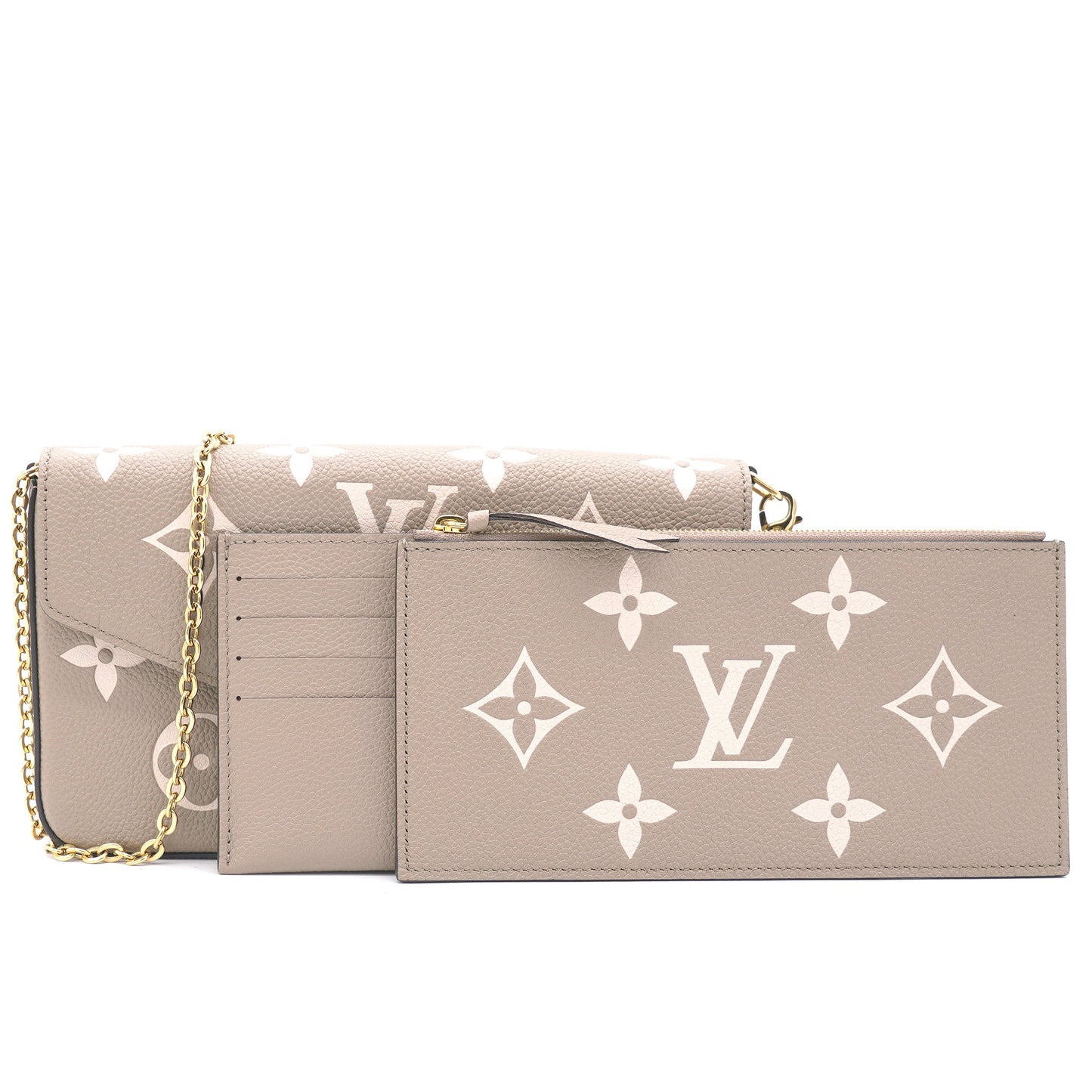 Louis-vuitton Empreinte Monogram Giant Felicie Pochette Tourterelle Creme