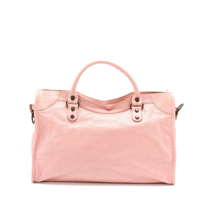 Balenciaga Classic City Bag Leather Pink Black Hardware