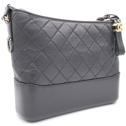 Black Quilted Leather Medium Gabrielle Hobo