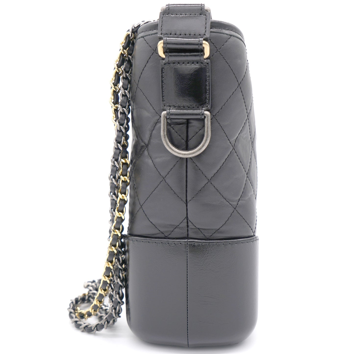 Black Quilted Leather Medium Gabrielle Hobo