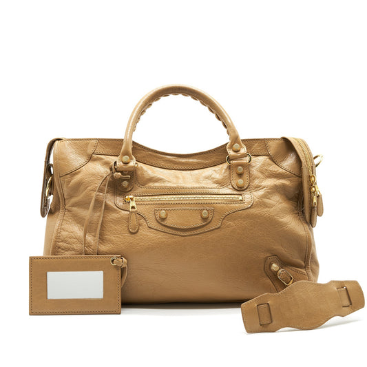 Balenciaga GIANT CITY BAG BEIGE GHW