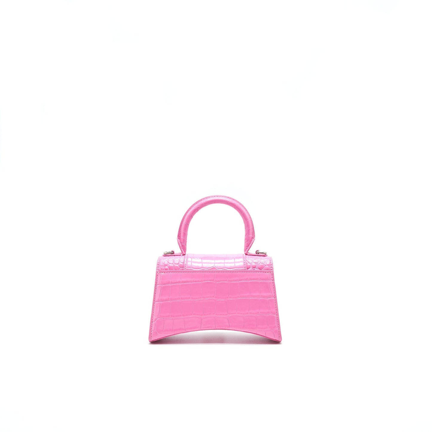 Balenciaga Hourglass XS croc-effect leather Tote Pink