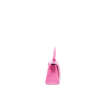 Balenciaga Hourglass XS croc-effect leather Tote Pink