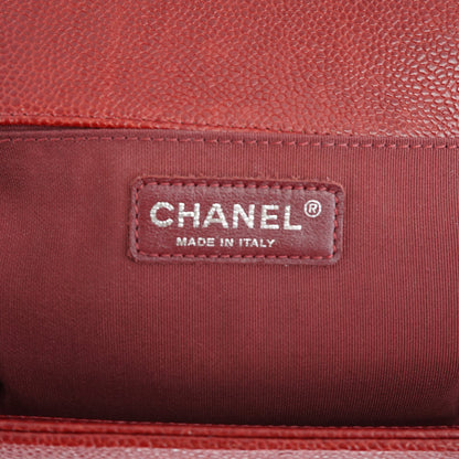 Old Medium Boy Bag 14B Red Caviar with rhw
