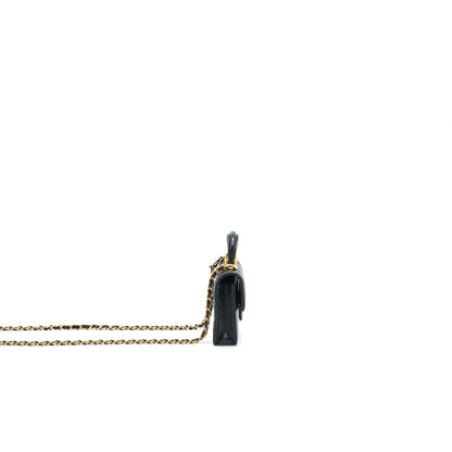 Chanel 2021 flap Coin Purse with Chain black GHW