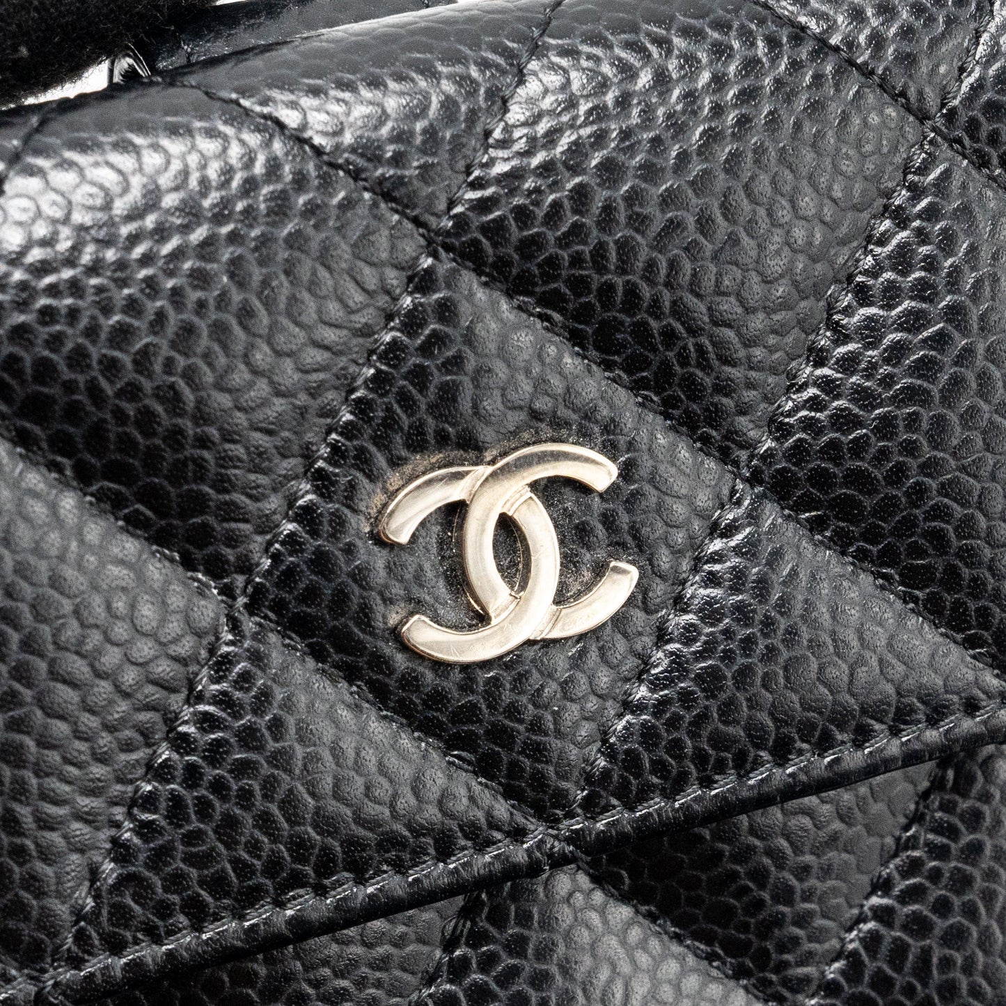 Chanel Compact Wallet Caviar Black SHW