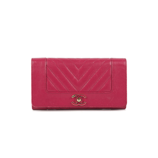 Chanel Chevron Wallet Pink