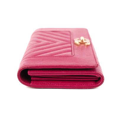 Chanel Chevron Wallet Pink