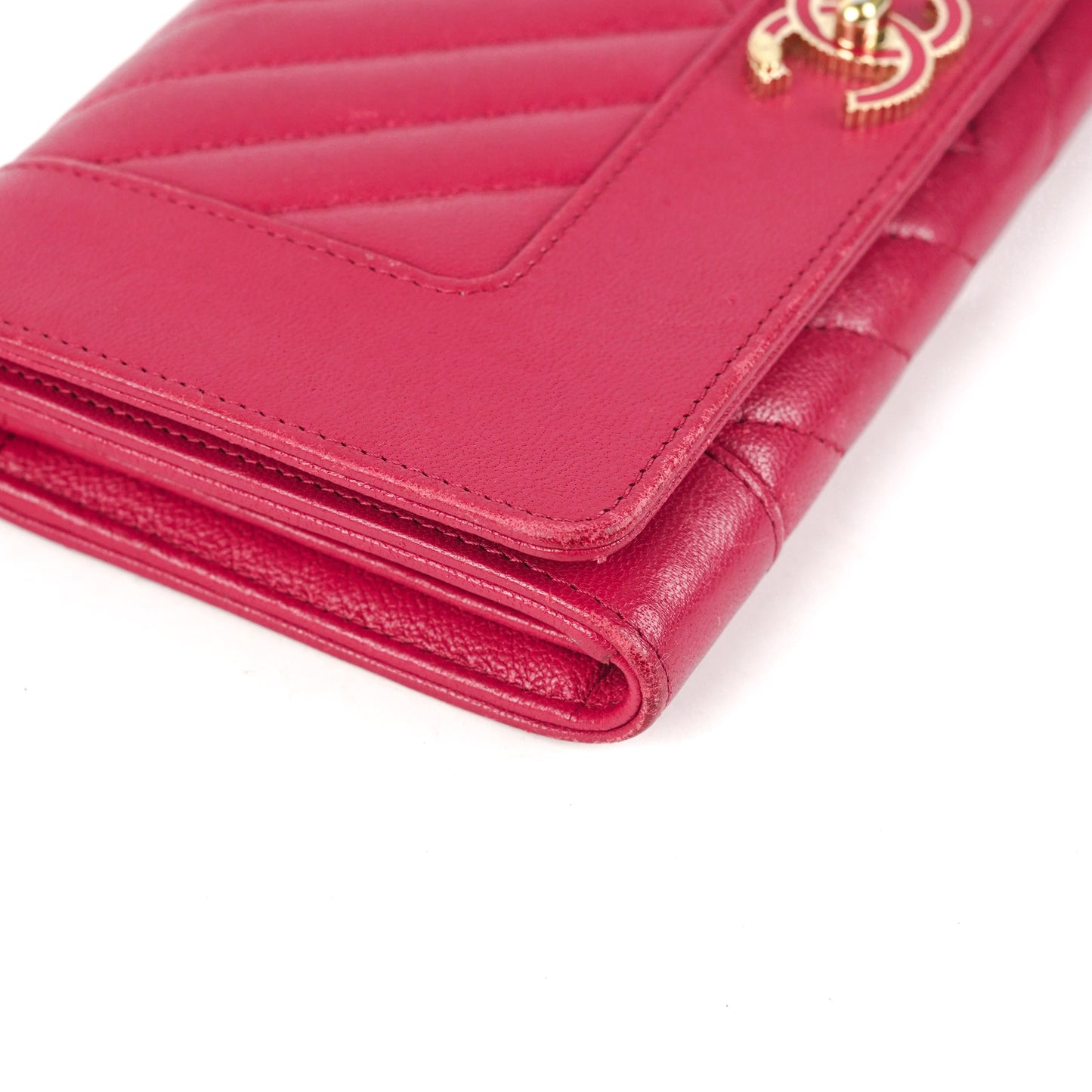 Chanel Chevron Wallet Pink