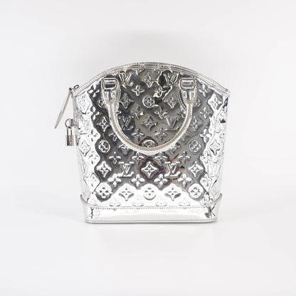 Louis-Vuitton Silver Monogram Miroir Lockit Handbag