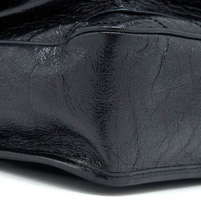 Saint Laurent Niki Aged Calfskin Black With Black And Ruthenium Hardware