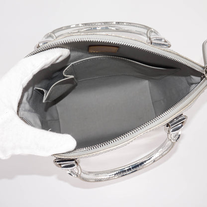 Louis-Vuitton Silver Monogram Miroir Lockit Handbag