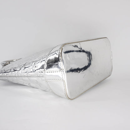 Louis-Vuitton Silver Monogram Miroir Lockit Handbag
