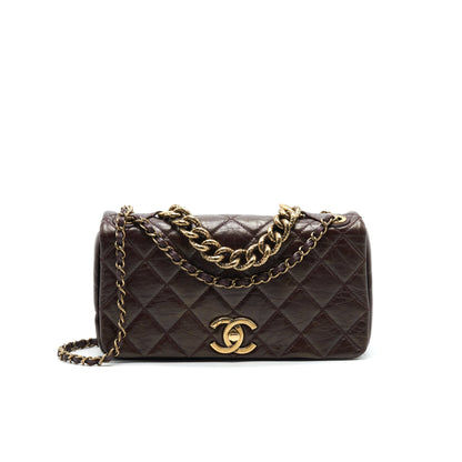 Chanel Calfskin Flap Bag with Chain Burgundy GHW