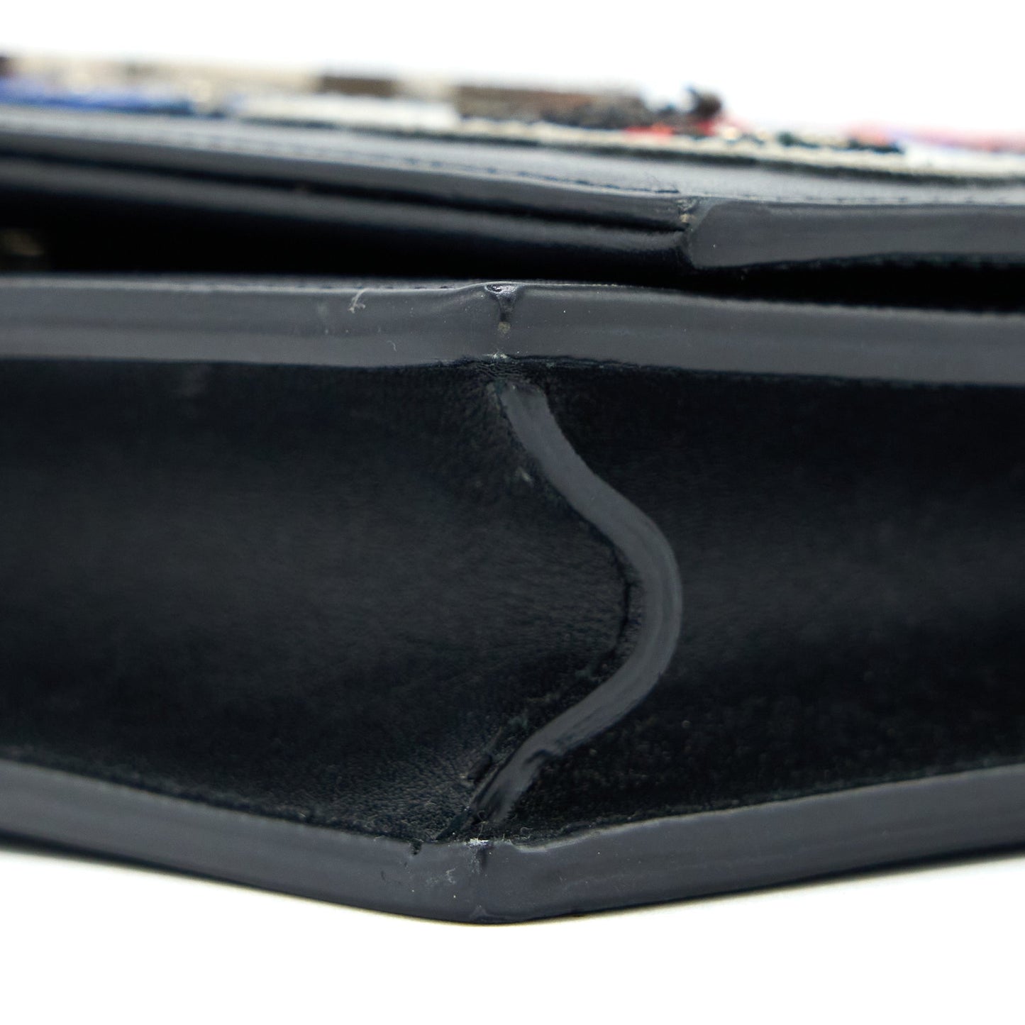 Saint Laurent/ YSL Kate Small Chain Wallet With Tassel Black/Multicolour Limited Edition GHW