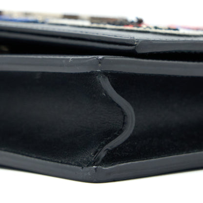 Saint Laurent/ YSL Kate Small Chain Wallet With Tassel Black/Multicolour Limited Edition GHW