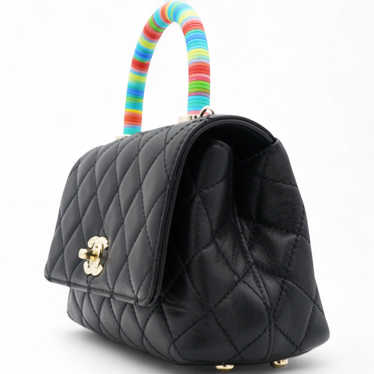 Mini Flap Bag With Top Handle Black