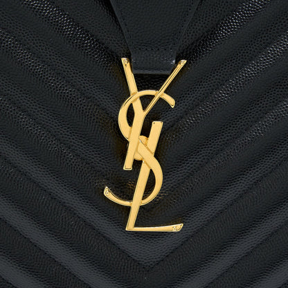 Saint Laurent/YSL Chevron Tote Bag Black GHW