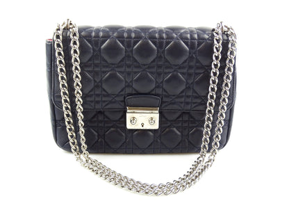 Christian Dior Cannage Large Navy Miss Dior Flap Chain Bag