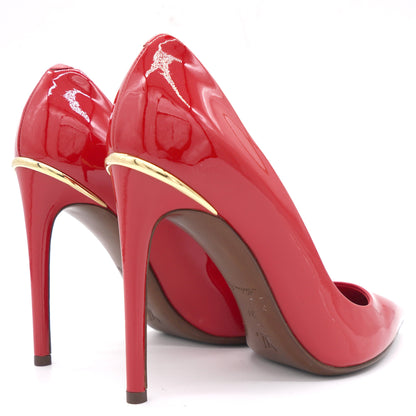 Louis-vuitton Red Patent Leather Pointed Toe Pumps 37