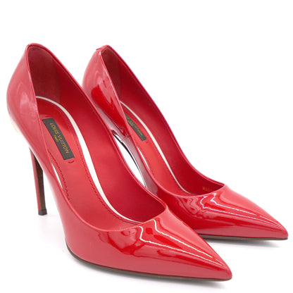 Louis-vuitton Red Patent Leather Pointed Toe Pumps 37