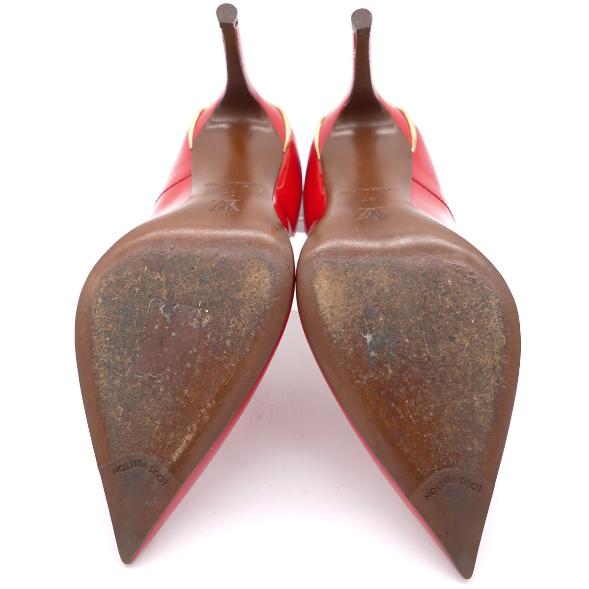 Louis-vuitton Red Patent Leather Pointed Toe Pumps 37