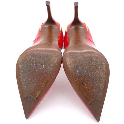 Louis-vuitton Red Patent Leather Pointed Toe Pumps 37
