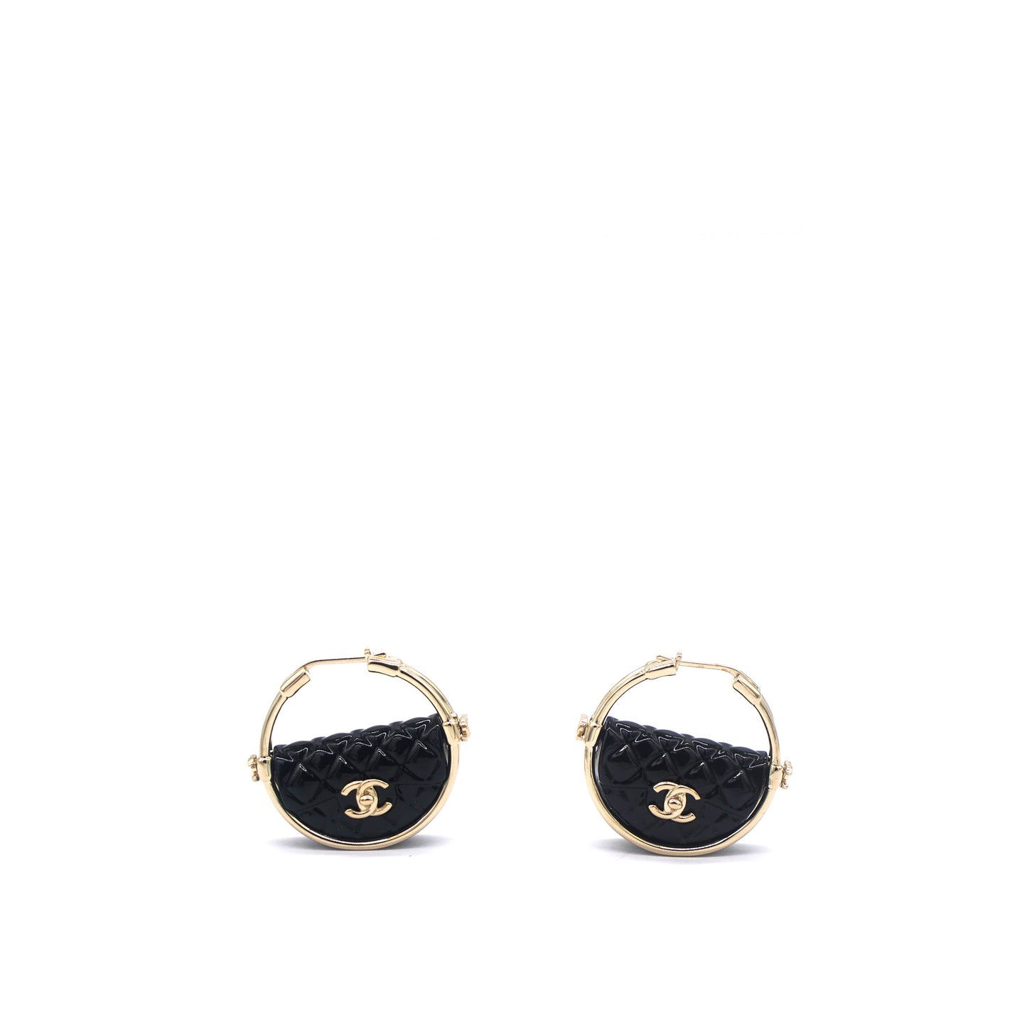 Quilted Flap Hoop Earrings